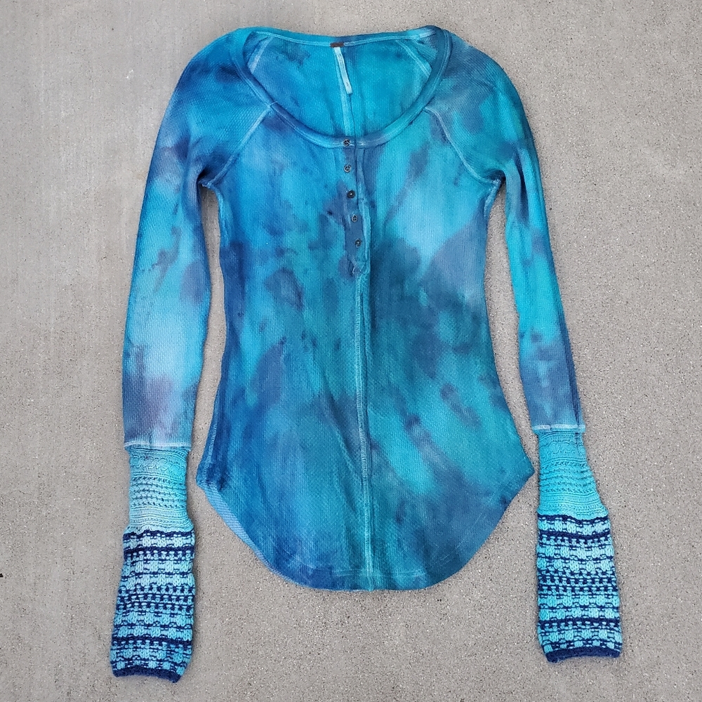 OOAK Free People Alpine Cuff Fair Isle Design SM EUC Hand Dyed Color
